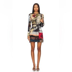Alice + Olivia Multicolor Graphic Print Delora Knit Mini Dress